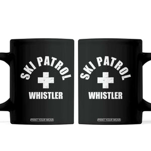 Ski Patrol Whistler Coffee Mug Winter Slopes Skiing Snowboarding TS11 Black Print Your Wear