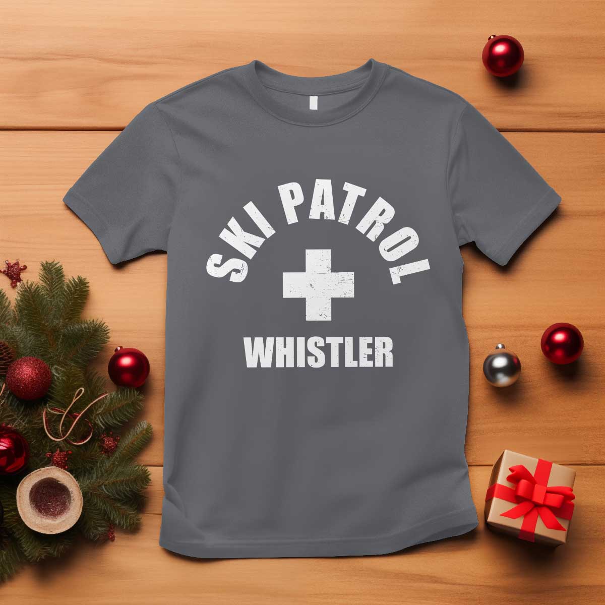 Ski Patrol Whistler T Shirt Winter Slopes Skiing Snowboarding TS11 Charcoal Print Your Wear