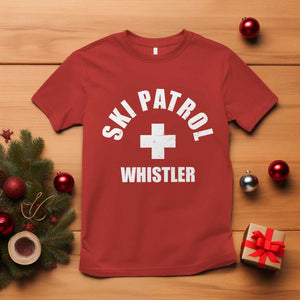 Ski Patrol Whistler T Shirt Winter Slopes Skiing Snowboarding TS11 Red Print Your Wear