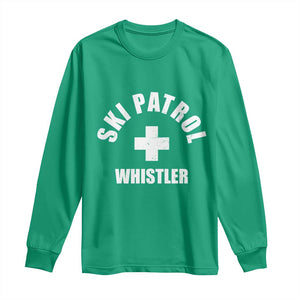 Ski Patrol Whistler Long Sleeve Shirt Winter Slopes Skiing Snowboarding TS11 Irish Green Print Your Wear