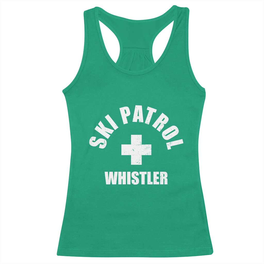 Ski Patrol Whistler Racerback Tank Top Winter Slopes Skiing Snowboarding TS11 Irish Green Print Your Wear