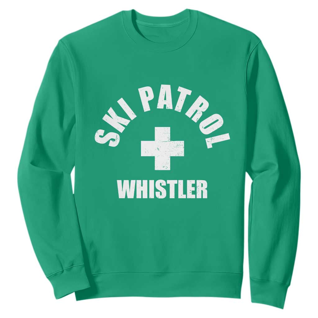 Ski Patrol Whistler Sweatshirt Winter Slopes Skiing Snowboarding TS11 Irish Green Print Your Wear