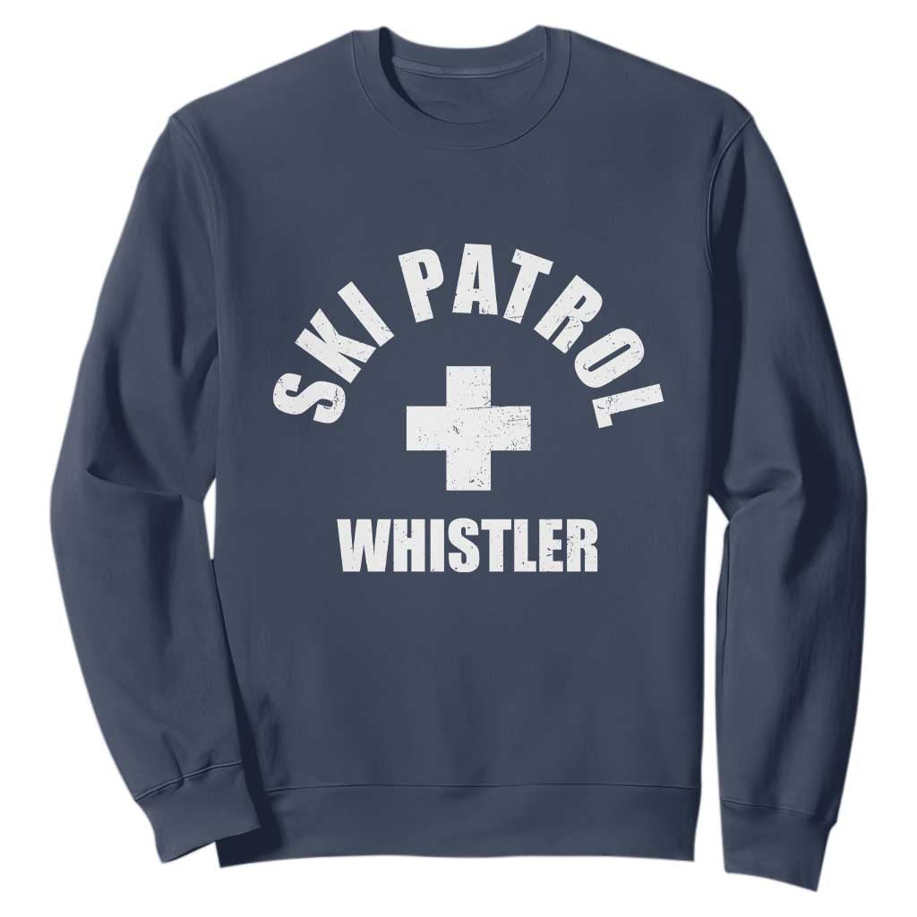 Ski Patrol Whistler Sweatshirt Winter Slopes Skiing Snowboarding TS11 Navy Print Your Wear