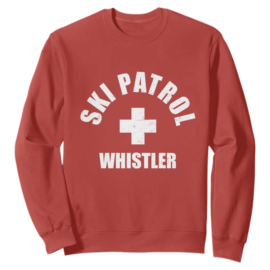 Ski Patrol Whistler Sweatshirt Winter Slopes Skiing Snowboarding TS11 Red Print Your Wear