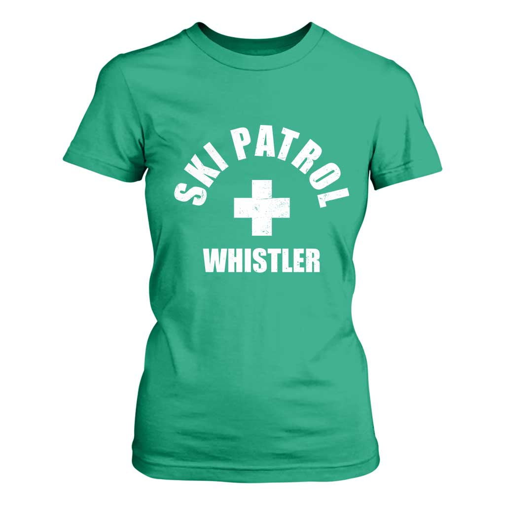 Ski Patrol Whistler T Shirt For Women Winter Slopes Skiing Snowboarding TS11 Irish Green Print Your Wear