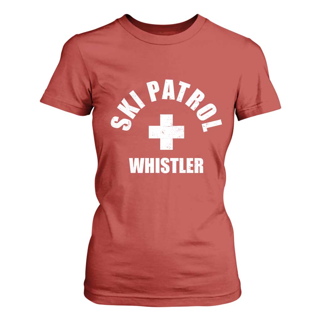 Ski Patrol Whistler T Shirt For Women Winter Slopes Skiing Snowboarding TS11 Red Print Your Wear