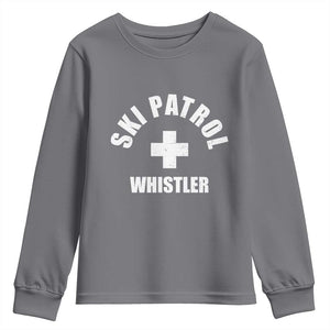 Ski Patrol Whistler Youth Sweatshirt Winter Slopes Skiing Snowboarding TS11 Charcoal Print Your Wear