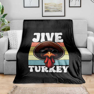 Funny Jive Thanksgiving Turkey Day Throw Blanket Retro Afro Black Turkey TS11 Print Your Wear