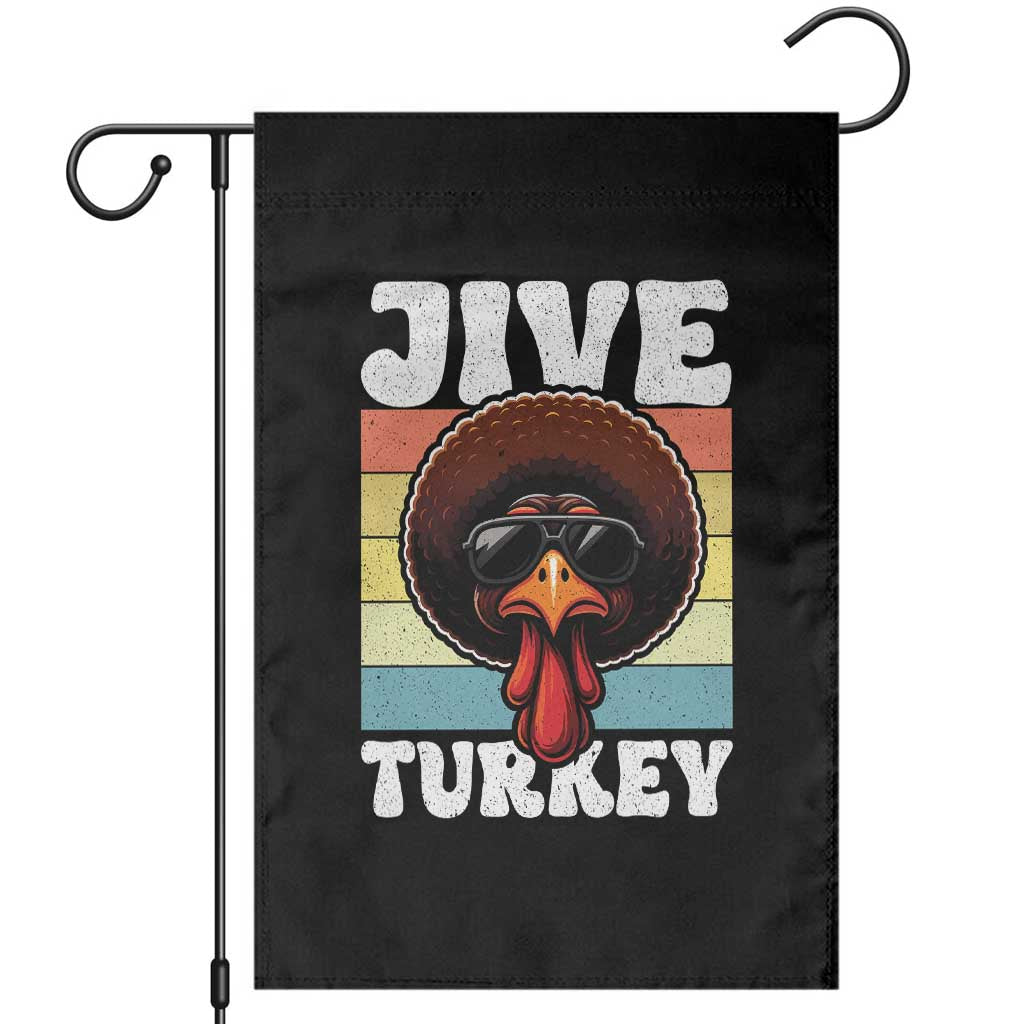 Funny Jive Thanksgiving Turkey Day Garden Flag Retro Afro Black Turkey TS11 Black Print Your Wear
