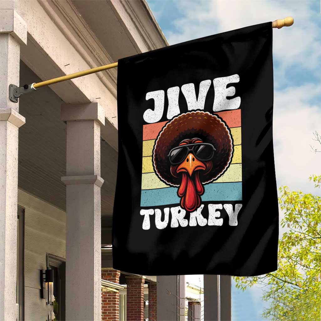 Funny Jive Thanksgiving Turkey Day Garden Flag Retro Afro Black Turkey TS11 Print Your Wear