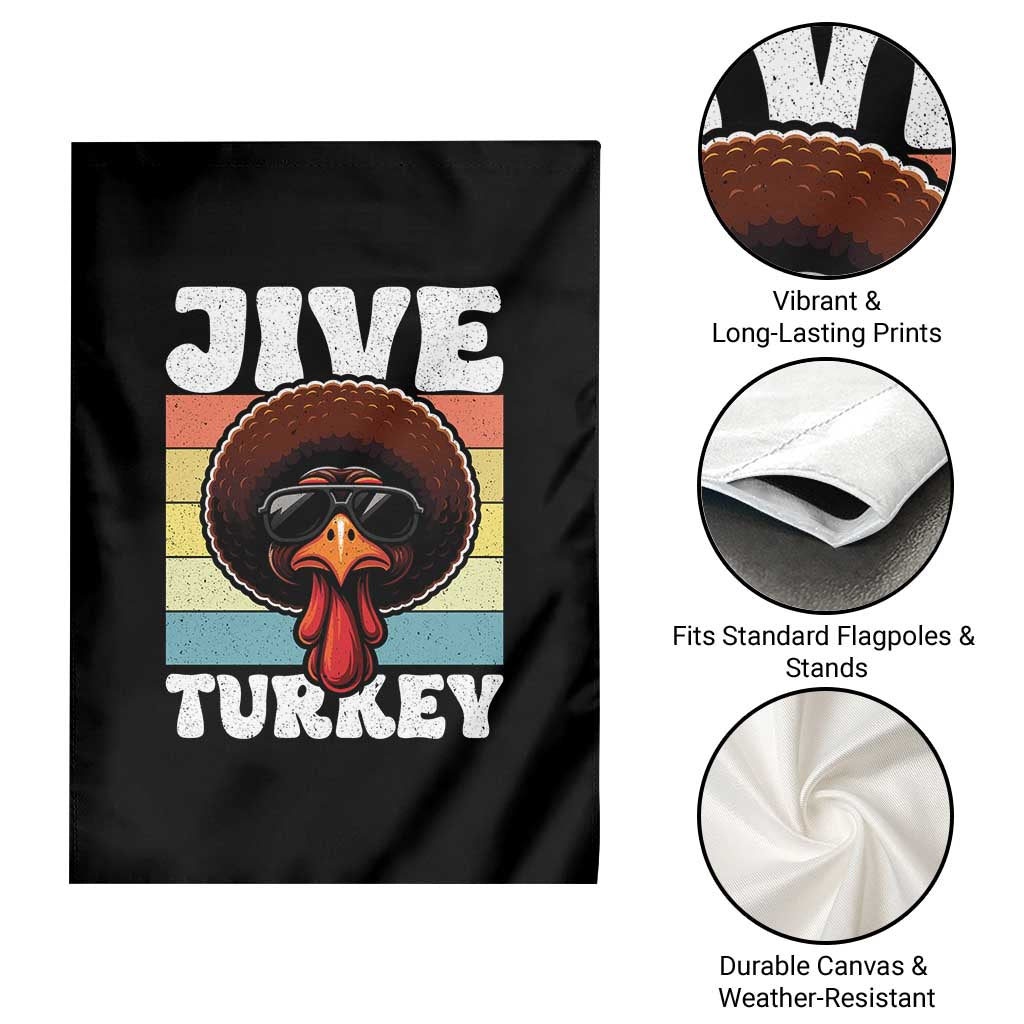 Funny Jive Thanksgiving Turkey Day Garden Flag Retro Afro Black Turkey TS11 Print Your Wear