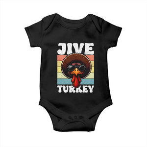 Funny Jive Thanksgiving Turkey Day Baby Onesie Retro Afro Black Turkey TS11 Black Print Your Wear