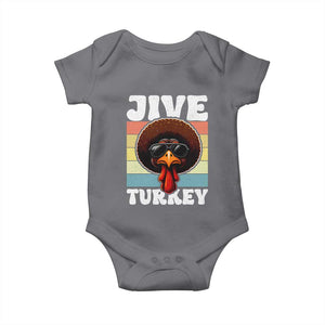 Funny Jive Thanksgiving Turkey Day Baby Onesie Retro Afro Black Turkey TS11 Charcoal Print Your Wear