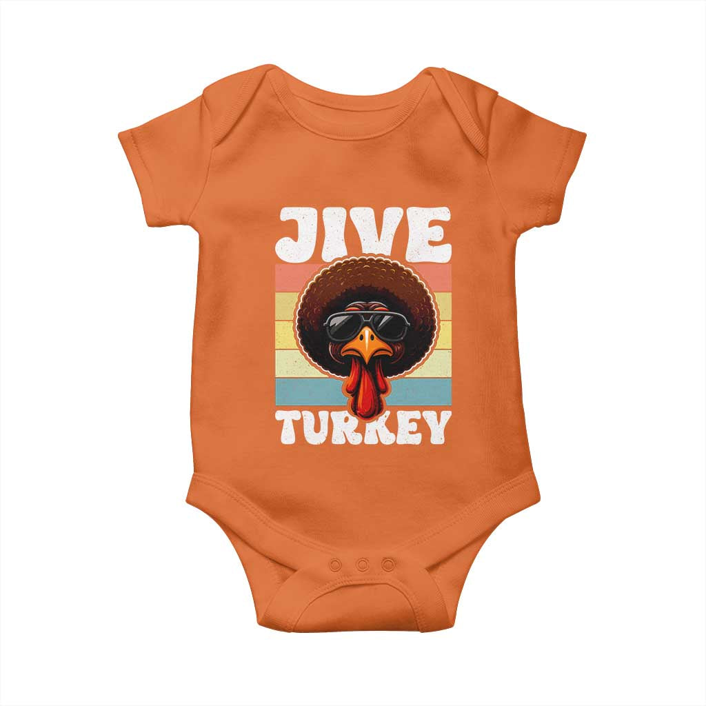 Funny Jive Thanksgiving Turkey Day Baby Onesie Retro Afro Black Turkey TS11 Orange Print Your Wear