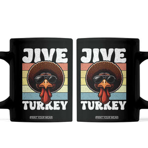 Funny Jive Thanksgiving Turkey Day Coffee Mug Retro Afro Black Turkey TS11 Black Print Your Wear