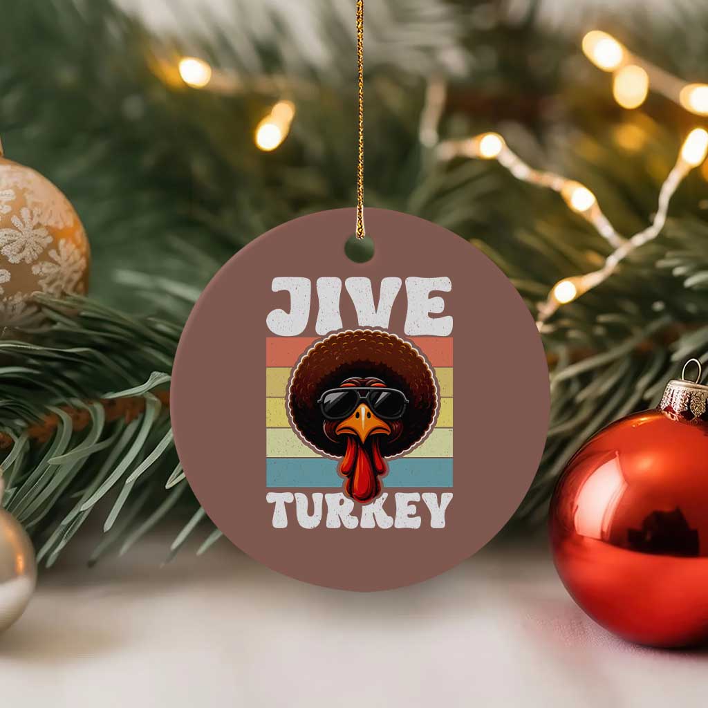 Funny Jive Thanksgiving Turkey Day Ceramic Ornament Retro Afro Black Turkey TS11 1pc Mocha Print Your Wear