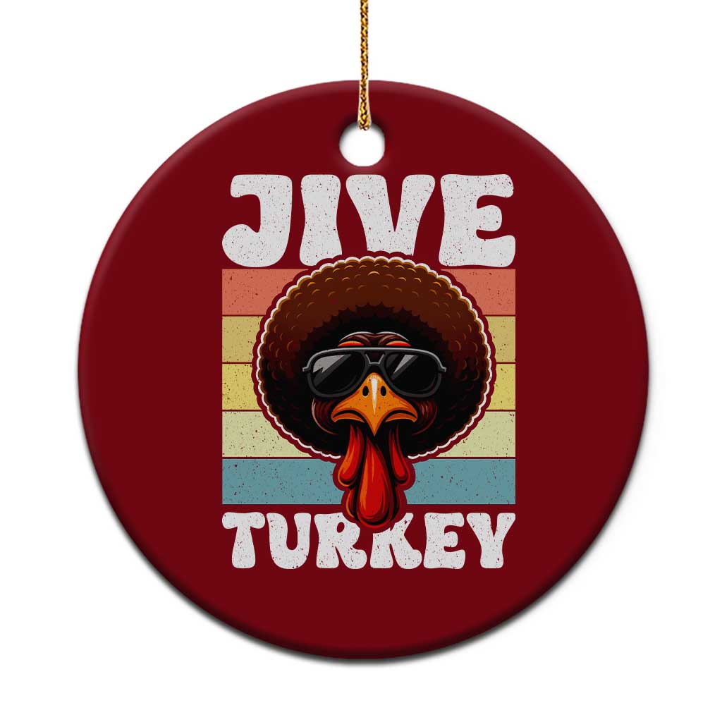 Funny Jive Thanksgiving Turkey Day Ceramic Ornament Retro Afro Black Turkey TS11 1pc Red Print Your Wear