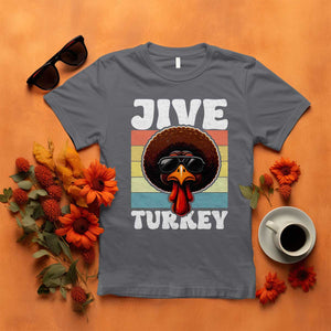 Funny Jive Thanksgiving Turkey Day T Shirt Retro Afro Black Turkey TS11 Charcoal Print Your Wear