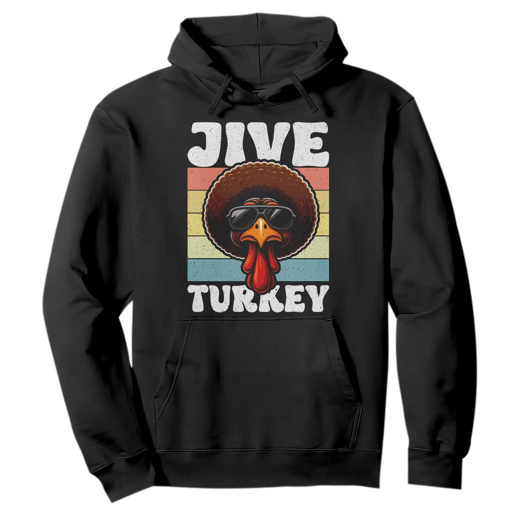 Funny Jive Thanksgiving Turkey Day Hoodie Retro Afro Black Turkey TS11 Black Print Your Wear