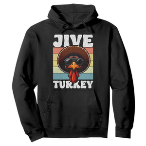 Funny Jive Thanksgiving Turkey Day Hoodie Retro Afro Black Turkey TS11 Black Print Your Wear