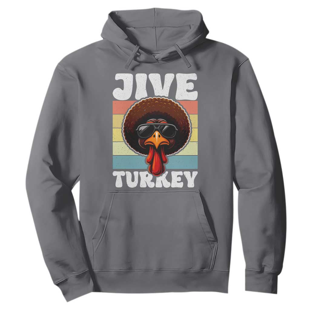 Funny Jive Thanksgiving Turkey Day Hoodie Retro Afro Black Turkey TS11 Charcoal Print Your Wear