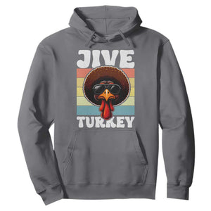 Funny Jive Thanksgiving Turkey Day Hoodie Retro Afro Black Turkey TS11 Charcoal Print Your Wear