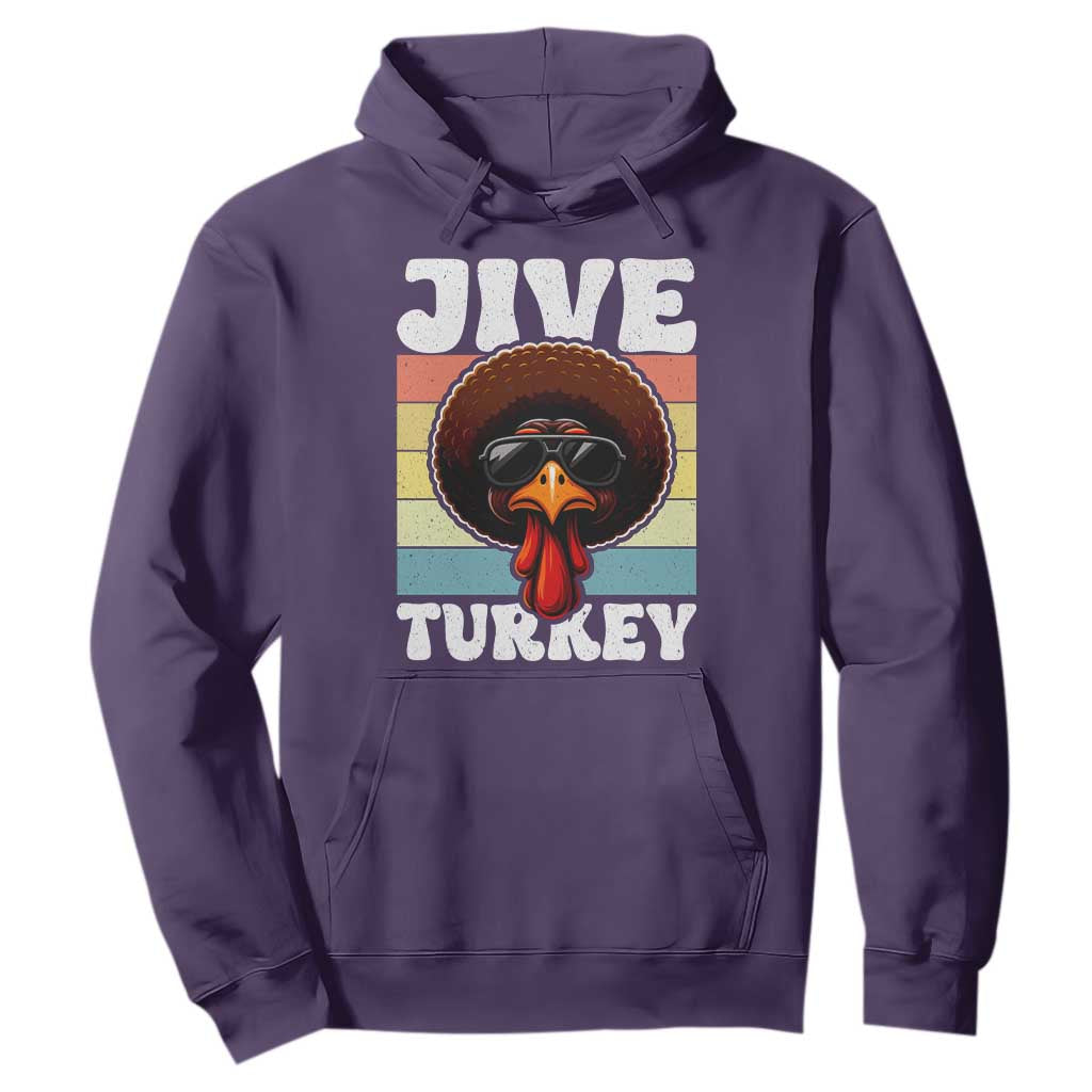 Funny Jive Thanksgiving Turkey Day Hoodie Retro Afro Black Turkey TS11 Purple Print Your Wear