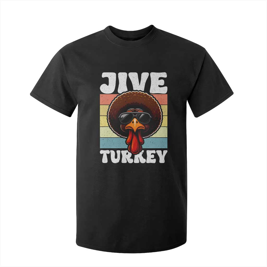 Funny Jive Thanksgiving Turkey Day T Shirt For Kid Retro Afro Black Turkey TS11 Black Print Your Wear