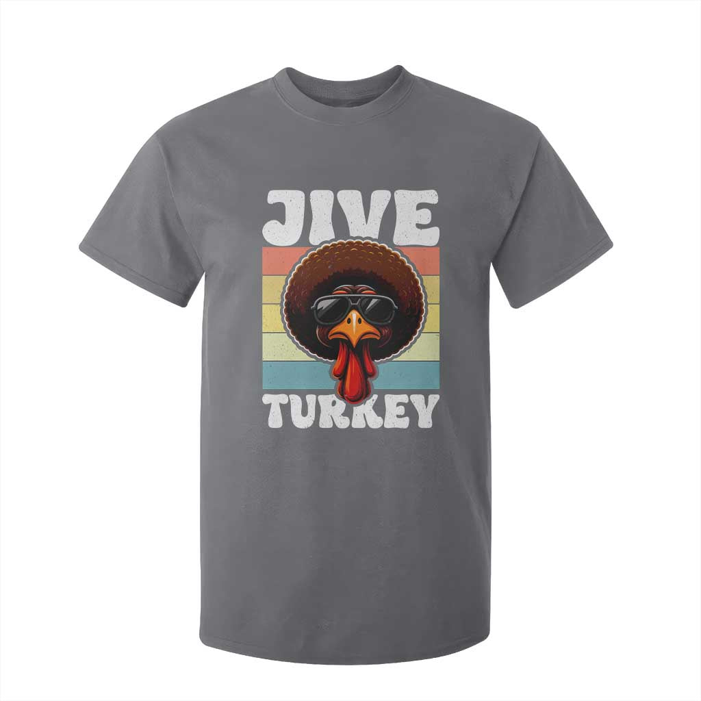Funny Jive Thanksgiving Turkey Day T Shirt For Kid Retro Afro Black Turkey TS11 Charcoal Print Your Wear