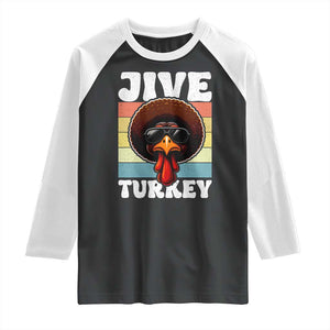 Funny Jive Thanksgiving Turkey Day Raglan Shirt Retro Afro Black Turkey TS11 Black White Print Your Wear