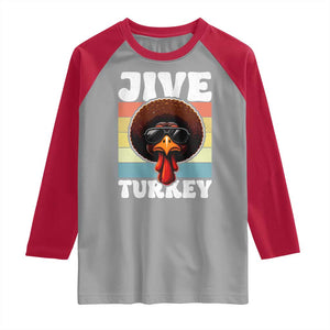 Funny Jive Thanksgiving Turkey Day Raglan Shirt Retro Afro Black Turkey TS11 Sport Gray Red Print Your Wear