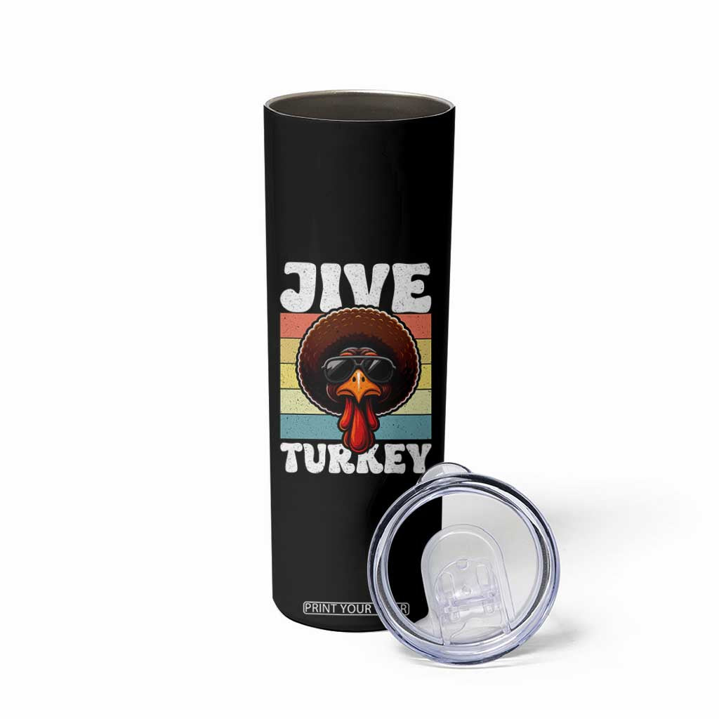 Funny Jive Thanksgiving Turkey Day Skinny Tumbler Retro Afro Black Turkey TS11 Print Your Wear