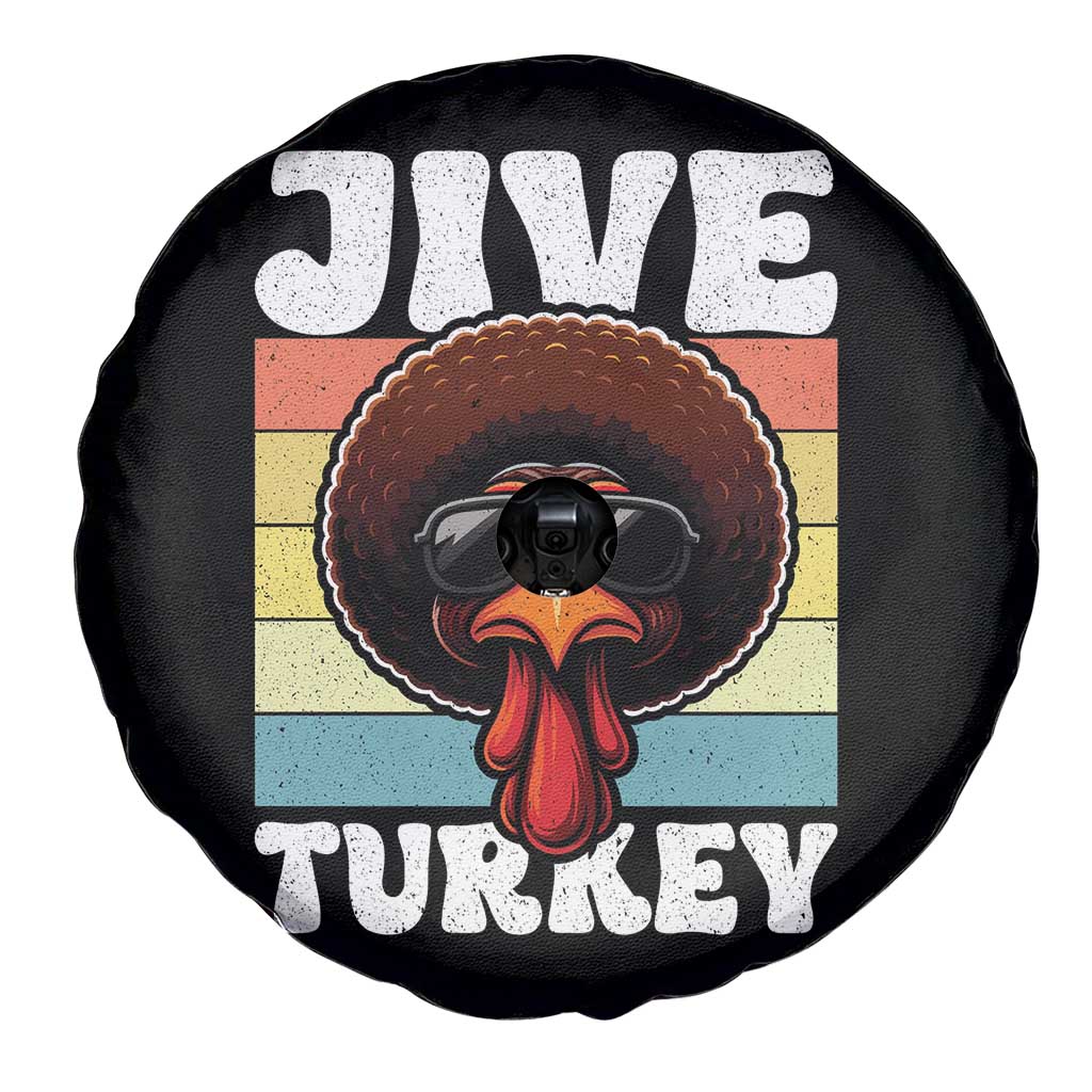Funny Jive Thanksgiving Turkey Day Spare Tire Cover Retro Afro Black Turkey TS11 Print Your Wear