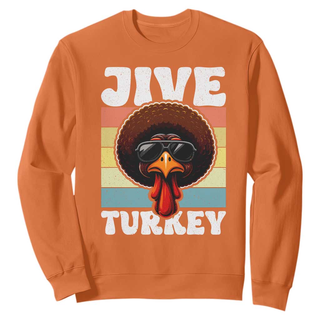 Funny Jive Thanksgiving Turkey Day Sweatshirt Retro Afro Black Turkey TS11 Orange Print Your Wear