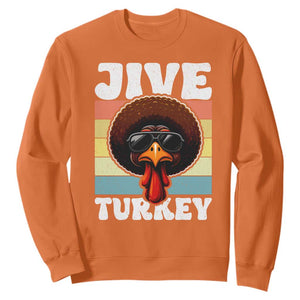 Funny Jive Thanksgiving Turkey Day Sweatshirt Retro Afro Black Turkey TS11 Orange Print Your Wear