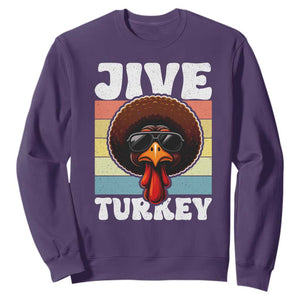 Funny Jive Thanksgiving Turkey Day Sweatshirt Retro Afro Black Turkey TS11 Purple Print Your Wear