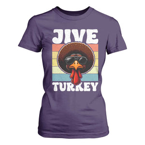 Funny Jive Thanksgiving Turkey Day T Shirt For Women Retro Afro Black Turkey TS11 Purple Print Your Wear
