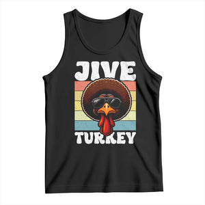 Funny Jive Thanksgiving Turkey Day Tank Top Retro Afro Black Turkey TS11 Black Print Your Wear