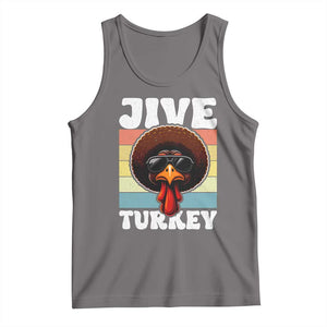 Funny Jive Thanksgiving Turkey Day Tank Top Retro Afro Black Turkey TS11 Deep Heather Print Your Wear