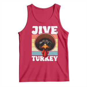 Funny Jive Thanksgiving Turkey Day Tank Top Retro Afro Black Turkey TS11 Red Print Your Wear