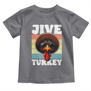 Funny Jive Thanksgiving Turkey Day Toddler T Shirt Retro Afro Black Turkey TS11 Charcoal Print Your Wear