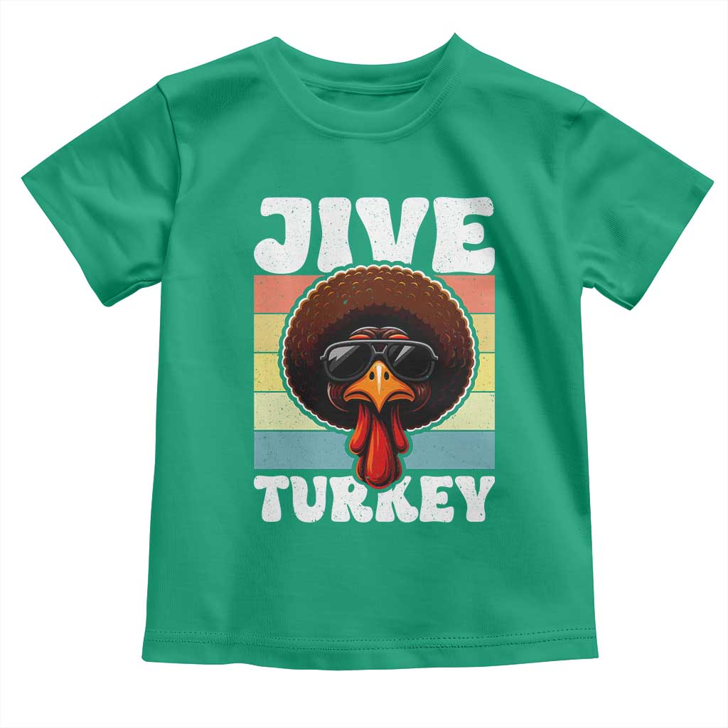 Funny Jive Thanksgiving Turkey Day Toddler T Shirt Retro Afro Black Turkey TS11 Irish Green Print Your Wear