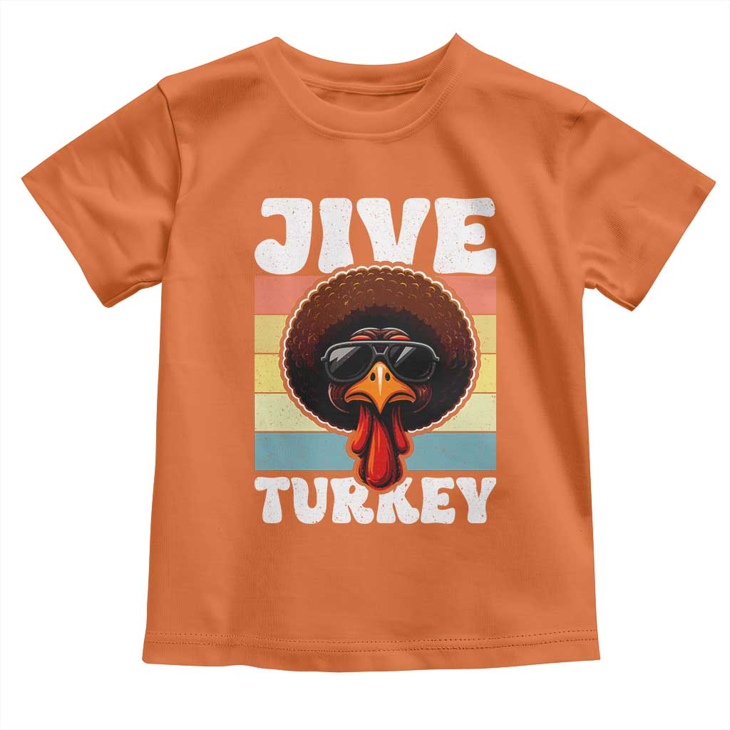 Funny Jive Thanksgiving Turkey Day Toddler T Shirt Retro Afro Black Turkey TS11 Orange Print Your Wear