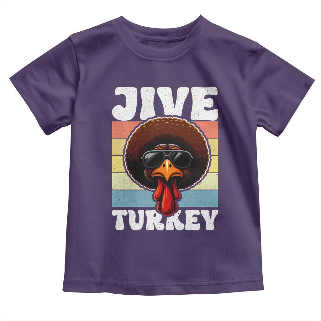 Funny Jive Thanksgiving Turkey Day Toddler T Shirt Retro Afro Black Turkey TS11 Purple Print Your Wear