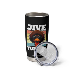 Funny Jive Thanksgiving Turkey Day Tumbler Cup Retro Afro Black Turkey TS11 Print Your Wear