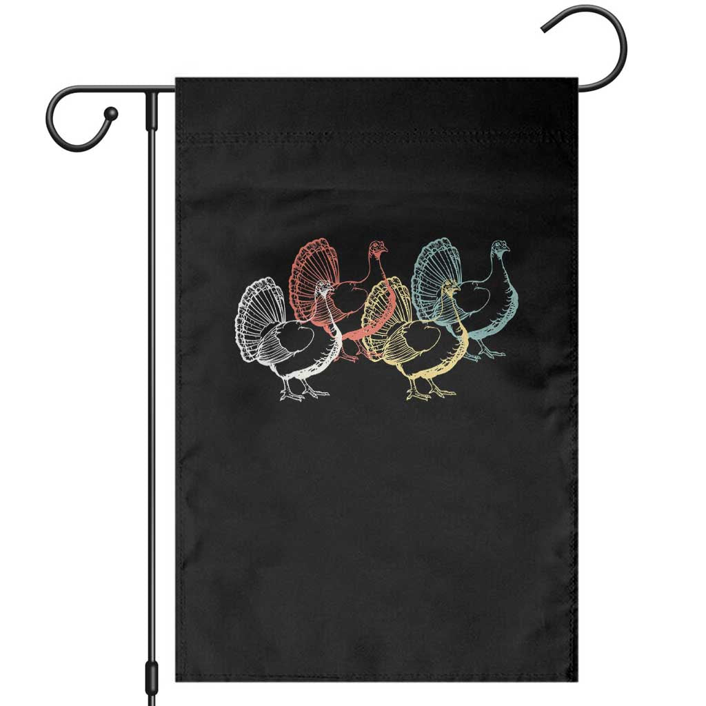 Thanksgiving Turkey Day Retro Poultry Holiday Garden Flag TS11 Black Print Your Wear