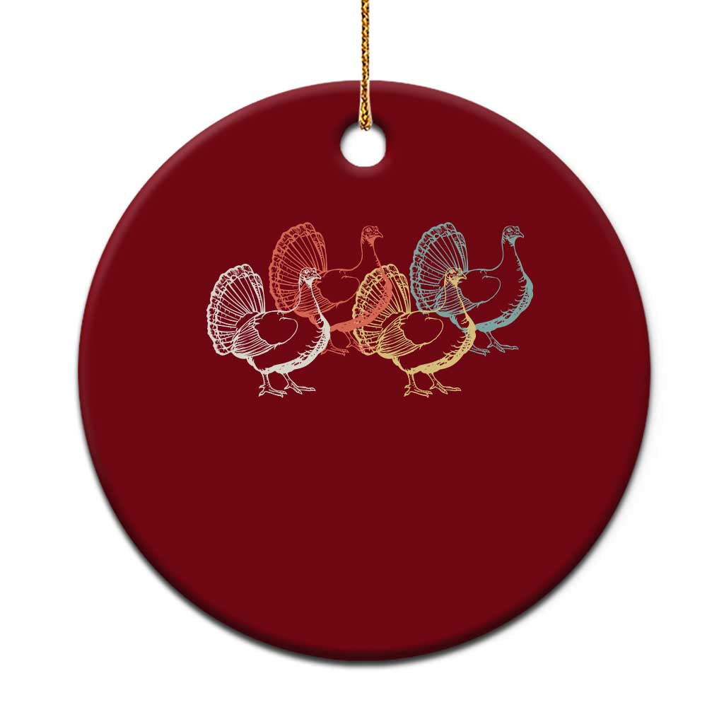Thanksgiving Turkey Day Retro Poultry Holiday Ceramic Ornament TS11 1pc Red Print Your Wear
