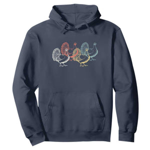 Thanksgiving Turkey Day Retro Poultry Holiday Hoodie TS11 Navy Print Your Wear