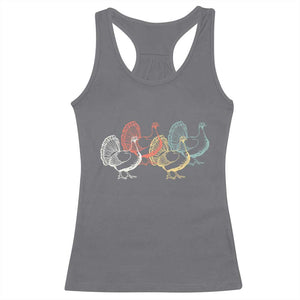 Thanksgiving Turkey Day Retro Poultry Holiday Racerback Tank Top TS11 Charcoal Print Your Wear