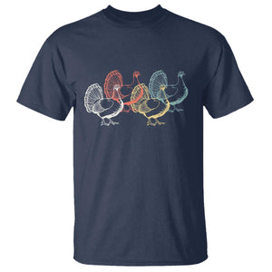 Thanksgiving Turkey Day Retro Poultry Holiday T Shirt TS11 Navy Print Your Wear